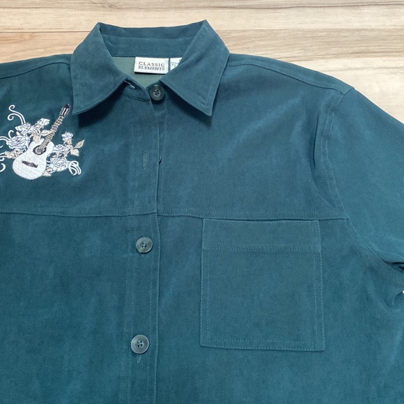 Vintage Classic Elements Womens S Green Long Sleeve Button Up Shirt. - Picture 11 of 12
